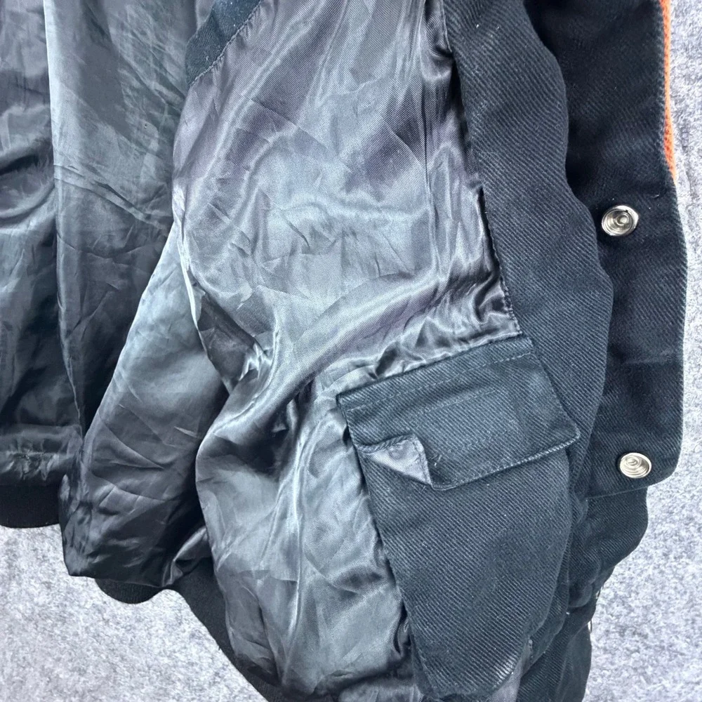 Harley-Davidson Bomber Jacket Mens XL Orange‎ Screamin Eagle Racing Motorcycle